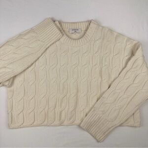 ARITZIA Babaton Cable Knit Glory Wool Cropped Sweater in Heather Birch
2XS EUC